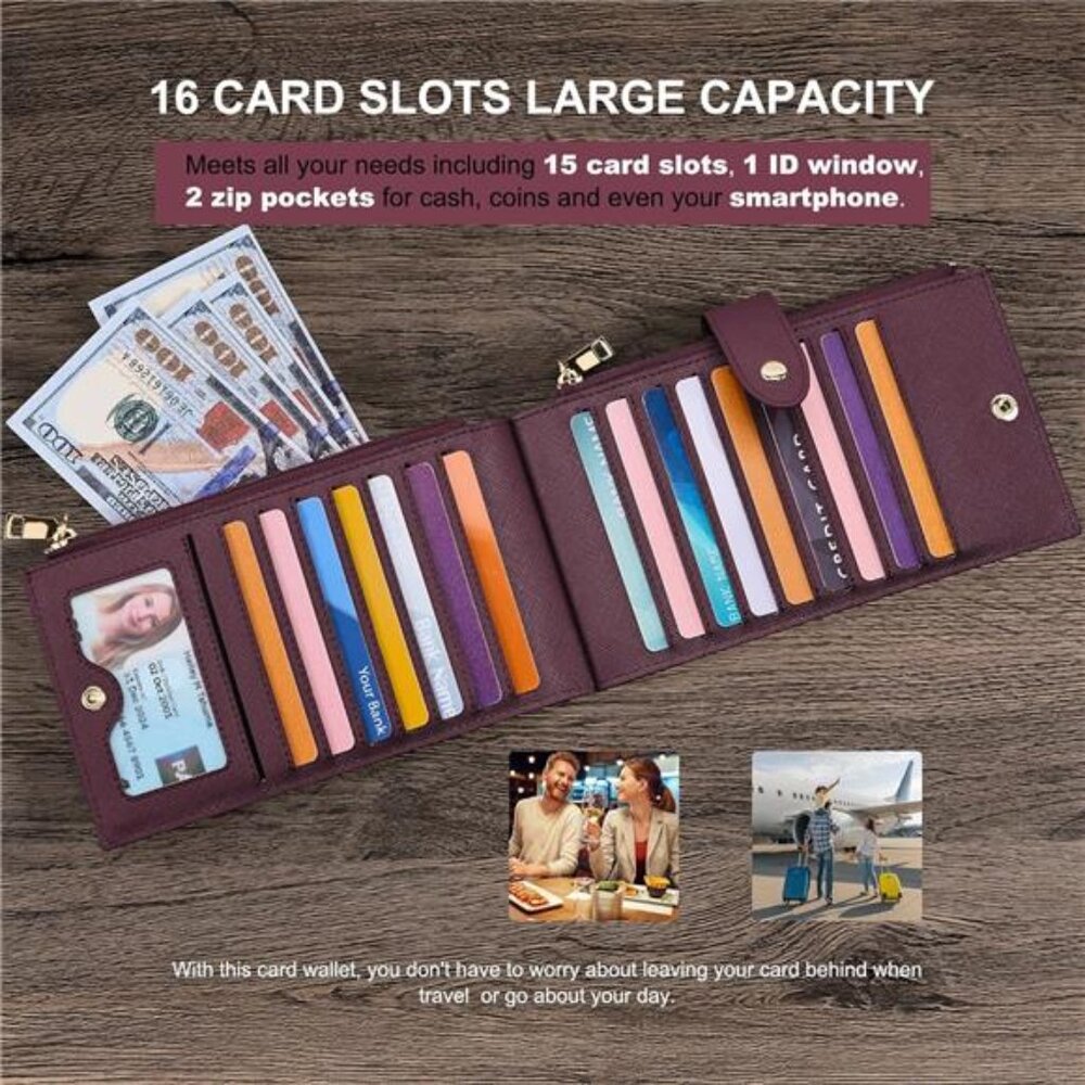 New RFID Wallet Women Large Size Bifold Multi Card Wallet Case - Picture 5 of 6